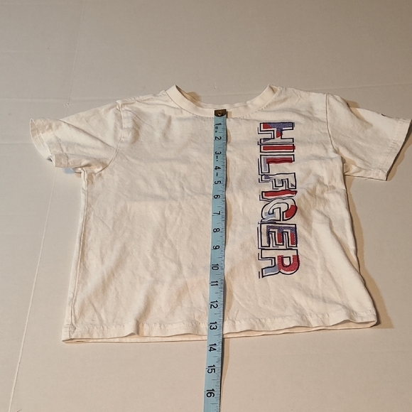 Tommy Hilfiger White Short Sleeve Tee Kids Unisex Size 4 EUC - Picture 7 of 8
